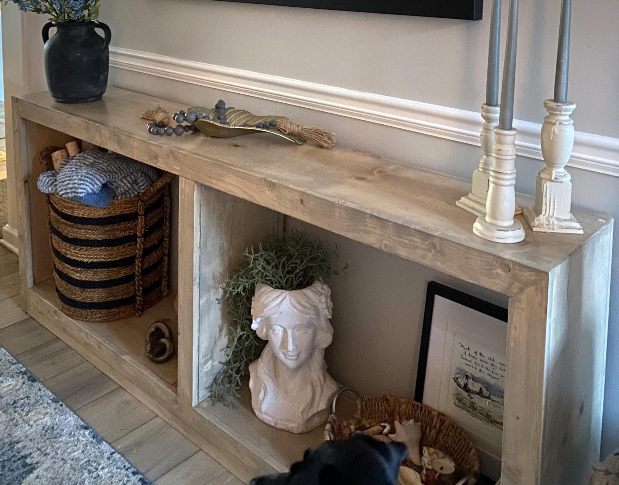 72 inch console table deals with storage